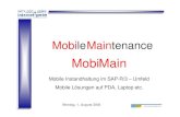 MobiMain · AV-Lis e GW PM Selektion und Übergabe an MobiMain Selektion und Übergabe an MobiMain GW SAP-System ERP-System ERP-System Ja Verarbeitung im SAP-System Verarbeitung im