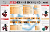 ATEx-KEnnzEIChnunG · O Ausführung GX zugelassen nach ATEX 100a Jahr der Erteilung Laufende Nummer des Zertifikats PTB 00 ATEx 1234 x Kennzeichnen nach EG-Richtlinien 94/9/EG (ATEX)