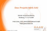 Das Projekt NDS-AAI · 0-1 Oktober 2007 (c) DAASI l Das Projekt NDS-AAI ZKI-AK Verzeichnisdienste, Hamburg, 11.-12.10.2007 Peter Gietz, CEO, DAASI International GmbH Peter.gietz@daasi.de