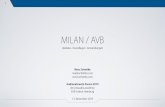 MILAN / AVB - Schettke · NOVEMBER 2019 MILAN / AVB PROAUDIO.ACADEMY AUDIONETZWERK-FORUM 2019 2012: Time Sensitive Networking •TSN -> Arbeitsgruppe, AVB -> Standard •oder: AVB