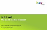 KAP AG€¦ · 5 KAP – Engineering Excellence - Strategie 4 Geschäftsjahr 2018 2 Agenda 3 Aktuelles Geschäftsjahr 2019 1 Begrüßung 2 Aktuelle Entwicklungen. Aktuelle Entwicklungen