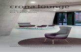 crona lounge Brunner Produktdatenblatt · • Moderne Serie aus Sofa und Sessel für exklusive Wartebereiche • Monochrome oder zweifarbige Polsterung ermöglicht viele Farbvarianten