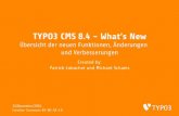 TYPO3 CMS 8.4 - What¢â‚¬â„¢s New Die ExtJS-Noti«â€Œcation-Komponenten TYPO3.Window und TYPO3.Dialog wurden
