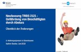 Neufassung TRBS 2121 - Gefährdung von Beschäftigten durch ...€¦ · Neufassung TRBS 2121 - Gefährdung von Beschäftigten durch Absturz Überblick der Änderungen 4. Hüttensymposium