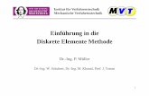 Einführung in die Diskrete Elemente Methode...1 Institut für Verfahrenstechnik Mechanische Verfahrenstechnik Einführung in die Diskrete Elemente Methode Dr.-Ing. P. Müller Dr.-Ing.