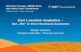 Esri Location Analytics...Esri EMEAUC13 2013 Esri Europe, Middle East, and Africa User Conference October 23-25 | Munich, Germany Esri Location Analytics – das „Wo“ in Ihren