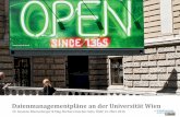 Datenmanagementpläne an der Universität Wien...15 FFG Die Österreichische Forschungsförde-rungsgesellschaft •Open Access und Open Data: »Policy bis Ende 2016 zu erwarten •FFG