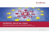 EUROPA 2019 bis 2024 - BDEW · Klimaziel für 2030 – eine wichtige Etappe auf dem Weg nach 2050 12 ... ges Wachstum zu generieren. Ein nachhaltiges dyna-misches Wirtschaftswachstum
