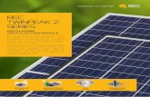 rec TwinPeak 2 Series - Krannich Solar · REC TWINPEAK 2 SERIES ZERTIFIKATE GARANTIE 17,7% 10 25 Abmessungen in mm [in]. ALLGEMEINE INFORMATIONEN TEMPERATUREIGENSCHAFTEN Hinweis!