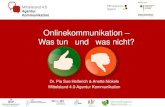 Onlinekommunikation Was tun und was nicht? · 2018-03-06 · Convenience Marketing Push vs. Pull Push: Informationen werden an einen Kreis von Empfängern versendet ... Nutzern zuhören,