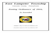 East Lampeter Township · 2019-02-04 · This Zoning Ordinance shall be known and may be cited as the “East Lampeter Zoning Ordinance of 2016, as amended” or as the “East Lampeter