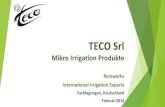 Teco Srl Micro Irrigation Products - Rainworks · Subsurface Drip Irrigation (SDI) – Aktuelle Situation und Ausblick auf die kommenden Jahre ... Teco Srl Micro Irrigation Products