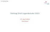 Vortrag Shell Jugendstudie 2015 - Bildungslotse · 2016-05-04 · Vortrag Shell Jugendstudie 2015 27. April 2016 Kreishaus . Programm • 15:30 Uhr Ankommen • 16:00 Uhr Begrüßung