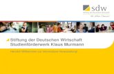 Stiftung der Deutschen Wirtschaft …...das Thema Unternehmertum durch Das Spektrum reicht von „Social Entrepreneurship“ bis zur Firmengründung Projektauswahl durch eine unabhängige