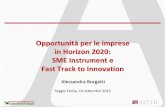 Opportunità per le imprese in Horizon 2020: SME Instrument ...  per le imprese in HORIZO… · REGULATION + SPECIFIC PROGRAMME: per il periodo 7 anni STRATEGIC PROGRAMME: approccio