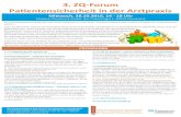 Programm 3. ZQ-Forum PaSi in der Arztpraxis Version 19.04 · im Gesundheitswesen, Lena Strodtmann, M.A. Tel.: 0511 / 3802506, ... der Ärztekammer Niedersachsen anerkannt. PROGRAMM