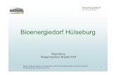 Brigitte Wolf: Praxisbeispiel Bioenergiedorf Huelseburg. Wege … · 2011-04-11  · Bioenergiedorf Eine Chance für alle! Bioenergiedorf Hülseburg Begrüßung Bürgermeisterin Brigitte