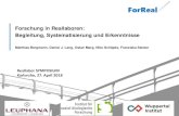 Forschung in Reallaboren: Begleitung, Systematisierung und ...€¦ · Co-creating transformative action for sustainable cities. Journal of Cleaner Production 50: 111–122. • Olsson,