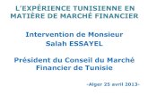 Aucun titre de diapositive · 2015-03-03 · 1969 - 1986 Création de la Bourse de Tunis en 1969 Rôle limité Prédominance de l’Etat et des banques dans le financement de l’économie;