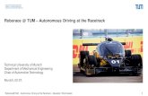 Roborace @ TUM Autonomous Driving at the Racetrack€¦ · •Path Tracking • Curvature based feedforward • PD-Control • Gain-Scheduling •Velocity Tracking • Acceleration