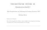 THEORETISCHE PHYSIK III Quantenmechanik I€¦ · The Feynman Lectures on Physics Vol. 3: Quantum Mechanics (1965, Addison-Wesley, Reading, Mass.) (9. Auﬂage (2005), Oldenbourg