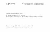 Maturaarbeiten 2017 Programm der öffentlichen Präsentationengymlaufen.ch/wp-content/uploads/Maturaarberiten2017_Praesentatio… · Die Präsentation dauert maximal 19 Minuten. Sie