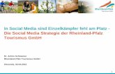In Social Media sind Einzelkämpfer fehl am Platz - Die ...€¦ · Die Social Media Strategie der Rheinland-Pfalz Tourismus GmbH Dr. Achim Schloemer Rheinland-Pfalz Tourismus GmbH