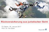 Rückversicherung aus juristischer Sicht · Rückversicherung aus juristischer Sicht. FU Berlin, 24. Januar 2017. Prof. Dr. Ina Ebert