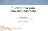 Kurzvortrag zum Zuwendungsrecht - DAAD · Kurzvortrag zum Zuwendungsrecht Torben Reiner Grundsatzreferat Projektförderung P11 Bonn, 16.05.2017