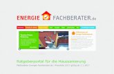 Ratgeberportal für die Haussanierung · Mediadaten Energie-Fachberater.de | Preisliste 2017 gültig ab 1.1.2017 #d10019 #787878 #f09200 #!cc00. Portalvorstellung Schon seit 2005