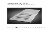 DoorLine T01/T02 Montage und Bedienung · Modul DoorLine M 02 an alle TK-Anlagen mit der Schnittstelle nach FTZ 123 D12 (siehe Anlageblatt —Übersichtstabelleﬁ). Die Spannung