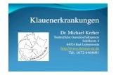Dr. Michael Kreher · Klauenfäule (Dermatitis interdigitalis), 4. Ballenhornfäule. Klauenrehe-Entzündung der Lederhaut und des Aufhängeapparates der Klaue-Ursachen: Pansenazidose,