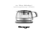 the Tea Maker - Sage Appliances€¦ · 4 Fernbedienungssystem verwendet werden. • Berühren Sie keine heißen Oberflächen. Heben und tragen Sie die Glaskanne immer am vorgesehenen