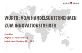 Würth: Vom Handelsunternehmen zum Innovationstreiber ... Würth: Vom Handelsunternehmen zum Innovationstreiber Peter Zürn Mitglied der Konzernführung Logistikforum Nürnberg, 20.11.2019