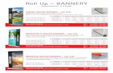 Roll Up – BANNERy...ORIGIN ROLLER BANNER – typ 330 Základní ekonomický bannerový Roll Up včetně tašky. Dvojitá otočná noha, zaklapávací horní lišta, pružná tyč