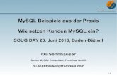 MySQL Beispiele aus der Praxis Wie setzen Kunden MySQL ein? · PDF file 2010 durch Übernahme von Sun zu Oracle (für 7.4 Mia USD) ... Arztpraxis-Verwaltung ... Asterisk/VoIP-Lösungen,