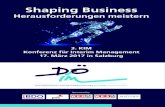 Shaping Business Details Agenda - ZMM€¦ · 14:25 Identity-driven Business Development & Design-Thinking Mag. Oliver Heiss, Managing Partner und Markenstratege, ... Herausforderungen