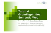 Tutorial Grundlagen des Semantic Web · Terminkalender Termin Thema Beschreibung 02.11 Semantic Web Sprachen I RDF, RDFS Syntax und Semantik mit Beispielen 09.11 16.11 RDF(S)- Werkzeuge