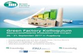Fraunhofer IGCV (DE) - Green Factory Kolloquium...Seit dem 1. Juli 2016 existiert durch den Zusammenschluss mehrerer Forschungsgruppen die neue Fraunhofer-Einrichtung für Gießerei-,