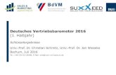 Deutsches Vertriebsbarometer 2016 · Vertriebsklima-Index Insgesamt herrscht derzeit ein gutes Vertriebsklima vor. Ergebnisse 2 ... Sales Funnel-Index: Die Studienergebnisse zeigen