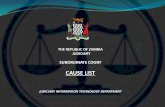 THE REPUBLIC OF ZAMBIA JUDICIARY - Judiciary of Zambia · 15/8/2018  · the republic of zambia judiciary subordinate court cause list judiciary information technology department