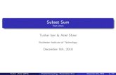 Subset Sum - Team Cthuluark/654/team/1/presentation4.pdf · Subset Sum Team Cthulu Tushar Iyer & Aziel Shaw Rochester Institute of Technology December 5th, 2018 Tushar j Aziel (RIT)