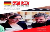 GERMAN TESTING DAY 2020 · Microservices With Consumer Driven Contracts Antoniya Atanasova 16:05 – 16:35 Uhr Pause und Ausstellung 16:35 – 17:20 Uhr Keynote 2: Where Next For