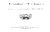 Freistaat Thüringen · 2019-03-30 · 3 Einnahmen aus Schuldenaufnahmen, aus Zuweisungen und Zusch üssen für Investitionen, besondere Finanzierungseinnahmen 110.020.429 96.880.600