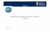 EBSCOhost (Business Source Premier / EconLit) · 2020-02-26 · 09.04.2015 34 Ebsco App – Installation und Registrierung Über die Rechercheoberfläche von Ebsco ganz unten auf