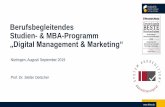 Berufsbegleitendes Studien- & MBA-Programm „Digital ...€¦ · globalen A.T. Kearney B2B Sales Competence Centers Experte für Wachstum, digitalen Vertrieb & Marketing • Dr.