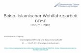 Beisp. islamischer Wohlfahrtsarbeit · 2015-09-01 · Anerkannte Einrichtung der Familienbildung nach § 15 WbG-NRW Muslimisches Familienbildungswerk Köln 5.000 Unterrichtsstunden