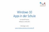 Windows 10 Apps in der Schule - Medien und Schule – … · 2017-04-26 · Armin Lüchinger, aluechinger@medienundschule.ch, . medienundschule.ch Tablet im Unterricht •App ist