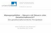 Die gesellschaftsrechtliche Perspektive...Gesetzentwurf der SPD-Bundestagsfraktion zur Angemessenheit von Vor-standsvergütungen und zur Beschränkung der steuerlichen Absetzbarkeit