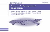 Network Equipment - YamahaNetwork Equipment 2 はじめに この設定例集では、YAMAHAルーターのハードウェアインストール終了後の設定を、簡潔に説明します。設定や操作コマンドの詳細についてはコマンドリファレンスを参照してください。